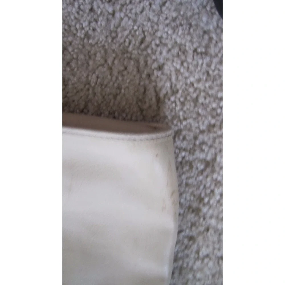 FOSSIL Cream Leather Purse 75082 Small Tote Style 9 1/2 Tall Two Handles‎